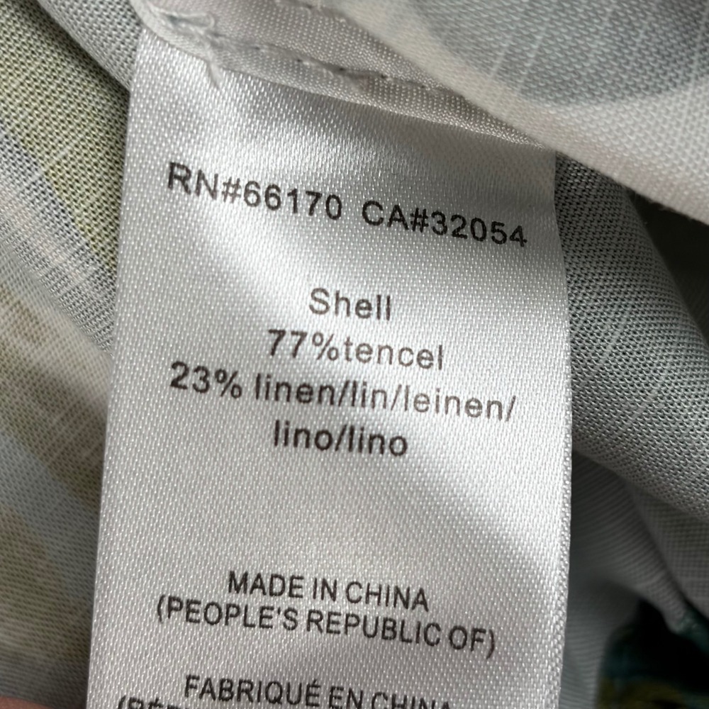 Anthropologie Hutch Tropical Monstera Leaf Cropped Utility Jacket Tencel Linen M - Picture 8 of 8